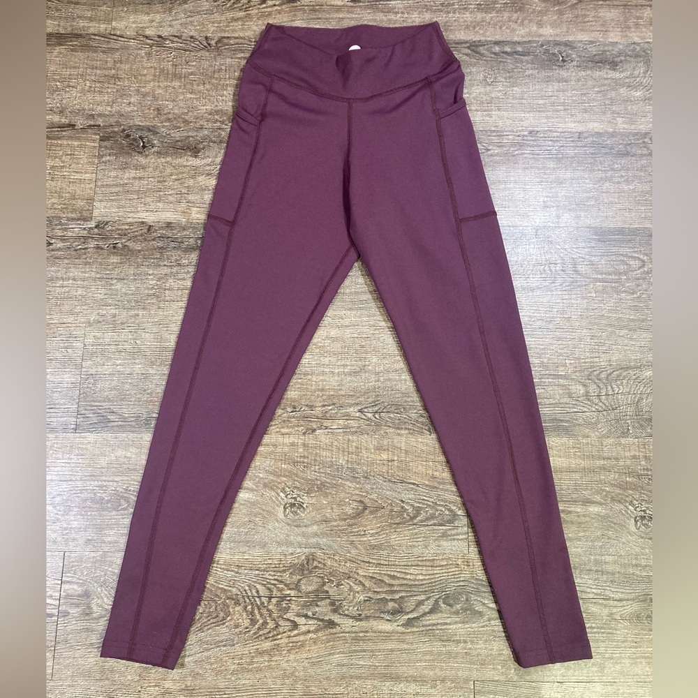 Her Tribe Athletics Women's High-Waisted Leggings Eggplant Size S